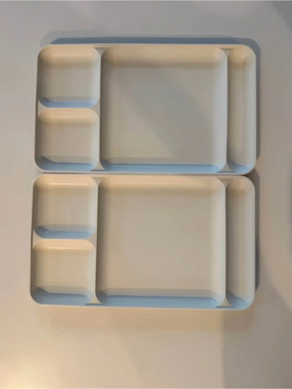 Vintage Tupperware 1535-4 Almond Divided Trays | Set of 2